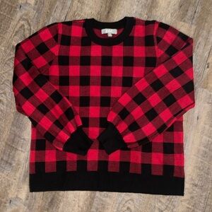 Women’s Red & Black Buffalo Plaid Sweater